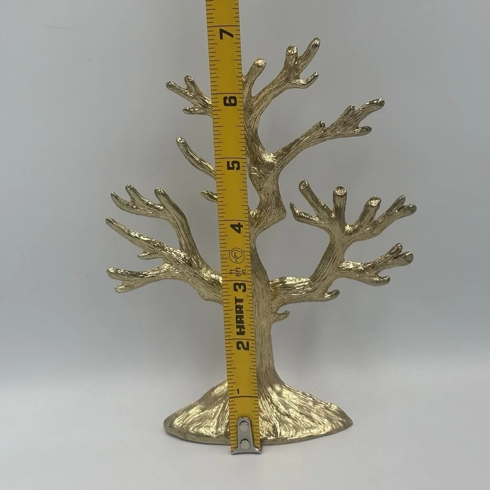 Vintage 1970's Cast Metal Gold Finish Jewelry Charms Accessory Tree BY SEARS